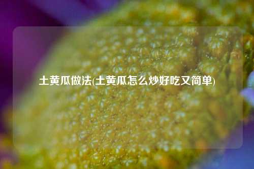 土黄瓜做法(土黄瓜怎么炒好吃又简单)