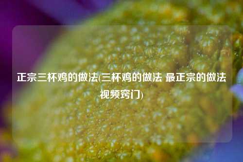 正宗三杯鸡的做法(三杯鸡的做法 最正宗的做法视频窍门)