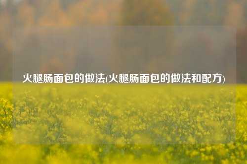 火腿肠面包的做法(火腿肠面包的做法和配方)