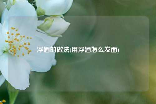 浮酒的做法(用浮酒怎么发面)